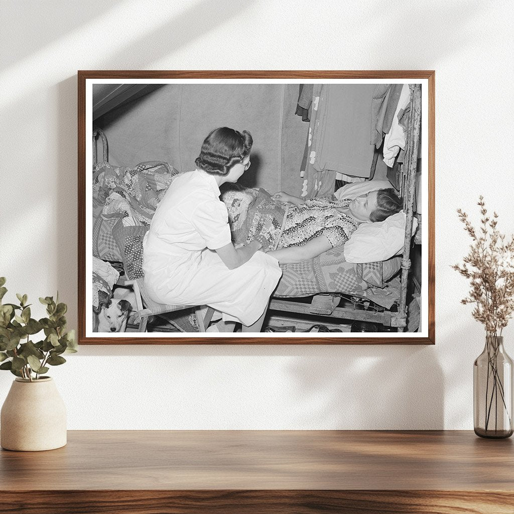 Nurse Provides Care at Idaho Migrant Labor Camp 1941