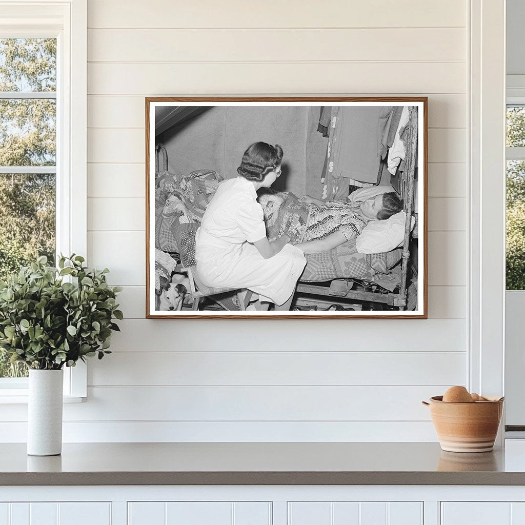 Nurse Provides Care at Idaho Migrant Labor Camp 1941