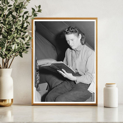 Young Girl Reading Bible in Migratory Labor Camp 1941