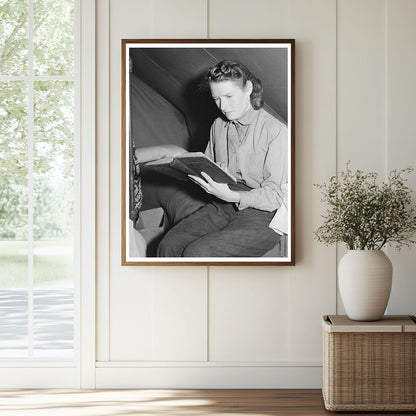 Young Girl Reading Bible in Migratory Labor Camp 1941