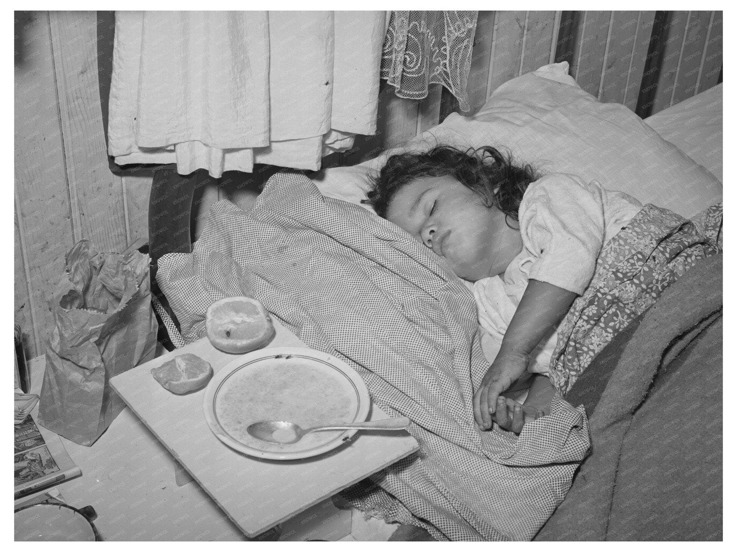 Sick Child in Cramped Bedroom San Diego May 1941