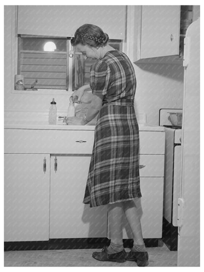 Woman Prepares Baby Bottle in Kearney-Mesa 1941