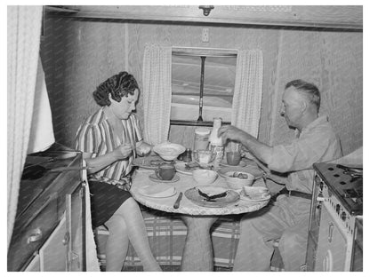Construction Worker Lunch in Trailer Home May 1941