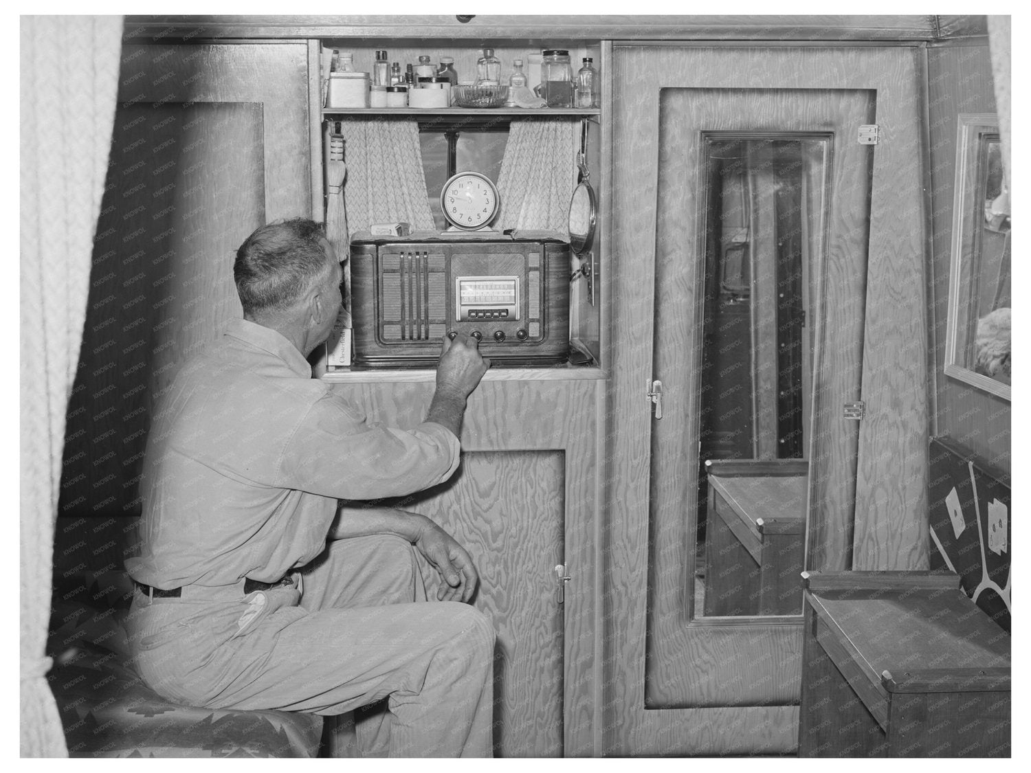 1941 Construction Worker in Trailer Home San Diego