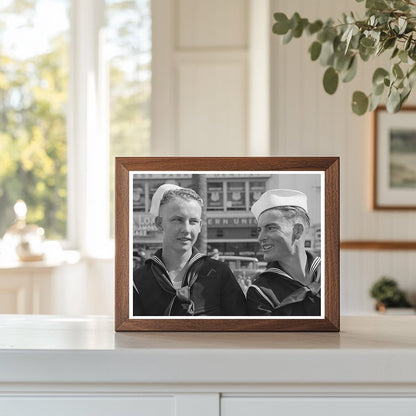 Sailors Conversing in San Diego May 1941 Vintage Photo