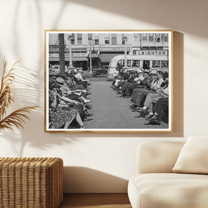 Sailors in Midtown San Diego May 1941 Black and White Photo
