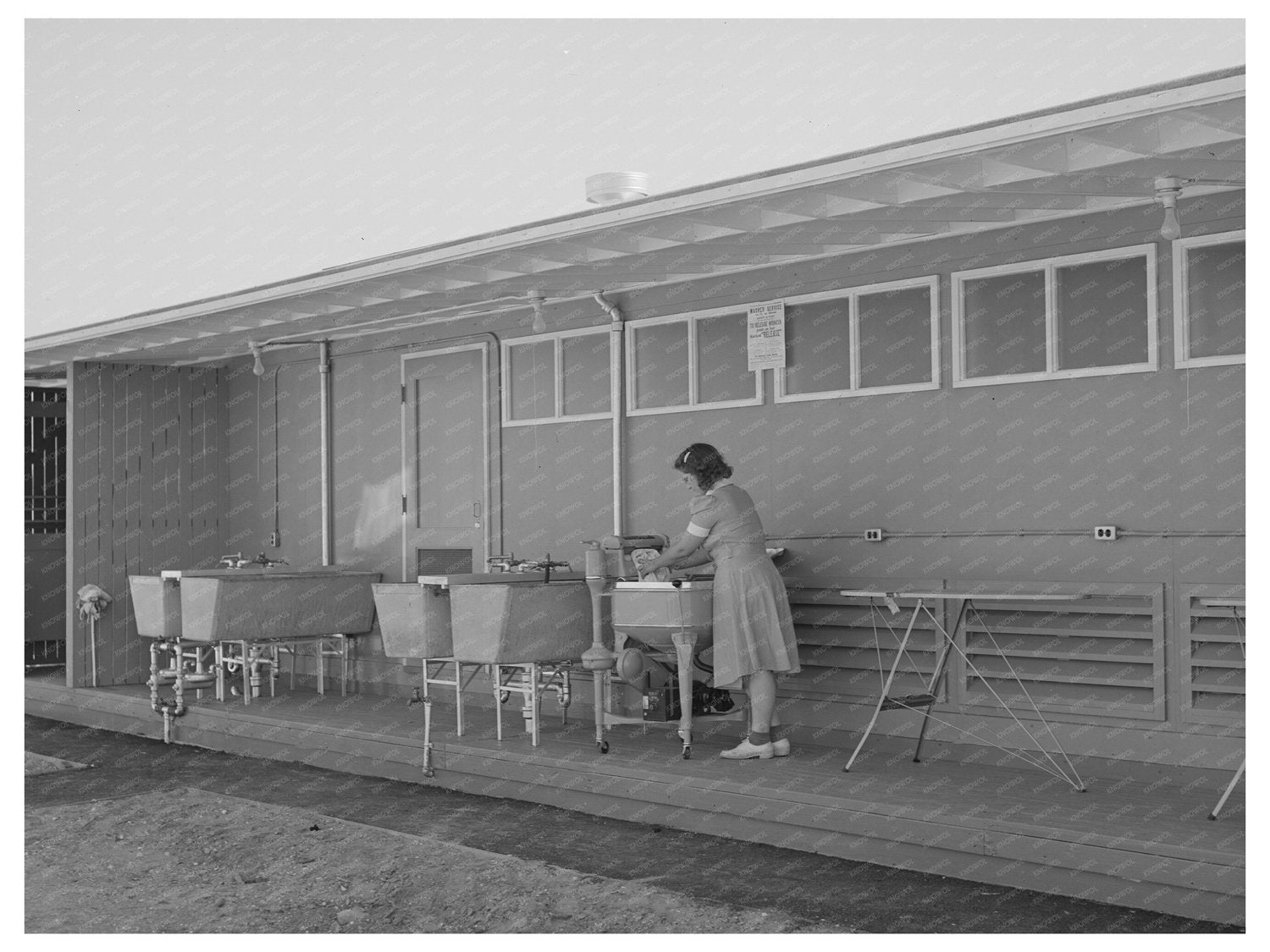 1941 San Diego Defense Worker Doing Laundry