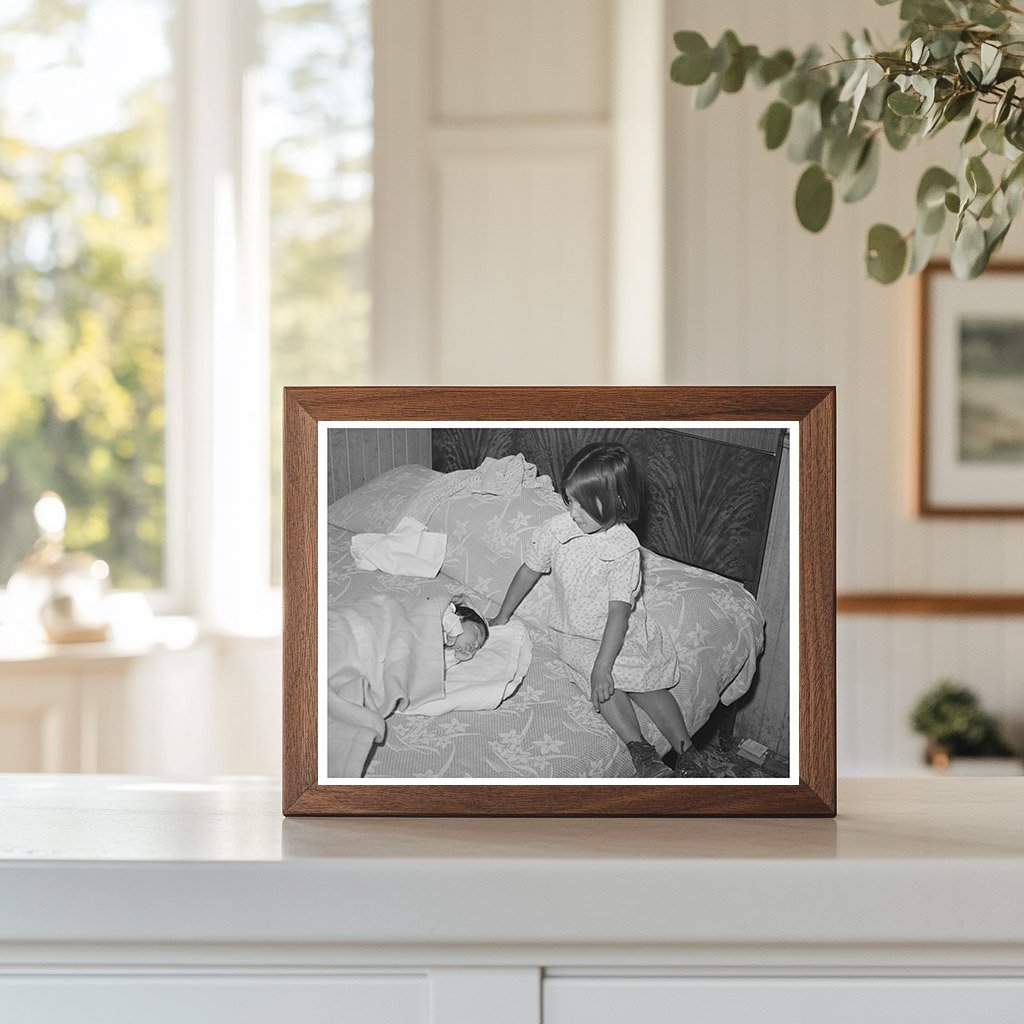 Mexican Girl Holding Baby Sister San Diego May 1941