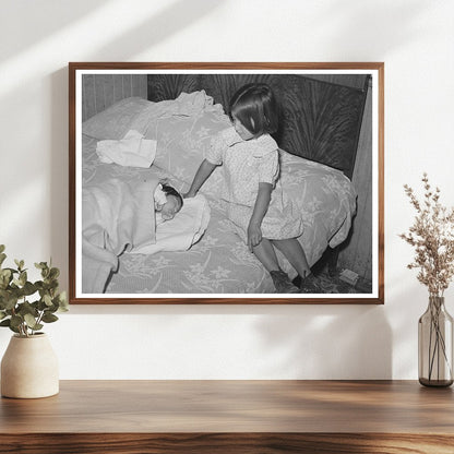 Mexican Girl Holding Baby Sister San Diego May 1941