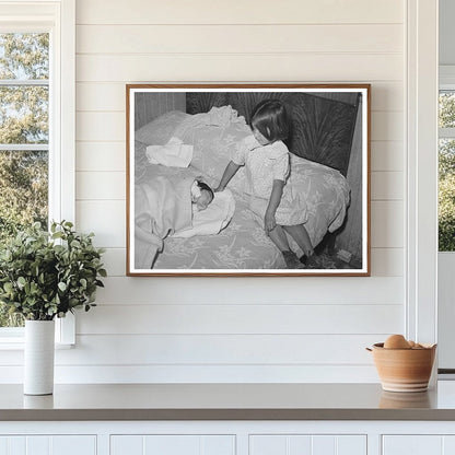 Mexican Girl Holding Baby Sister San Diego May 1941