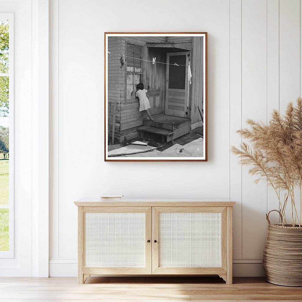 Mexican Girl by Window San Diego May 1941 Vintage Photo
