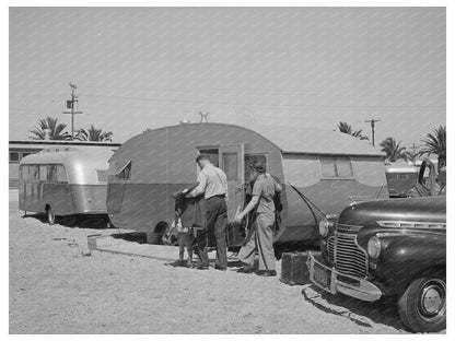 1941 Family Moving into FSA Trailer San Diego California
