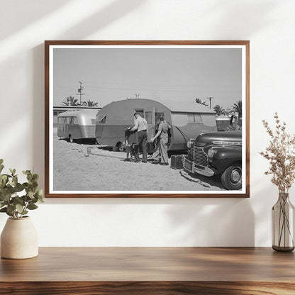 1941 Family Moving into FSA Trailer San Diego California