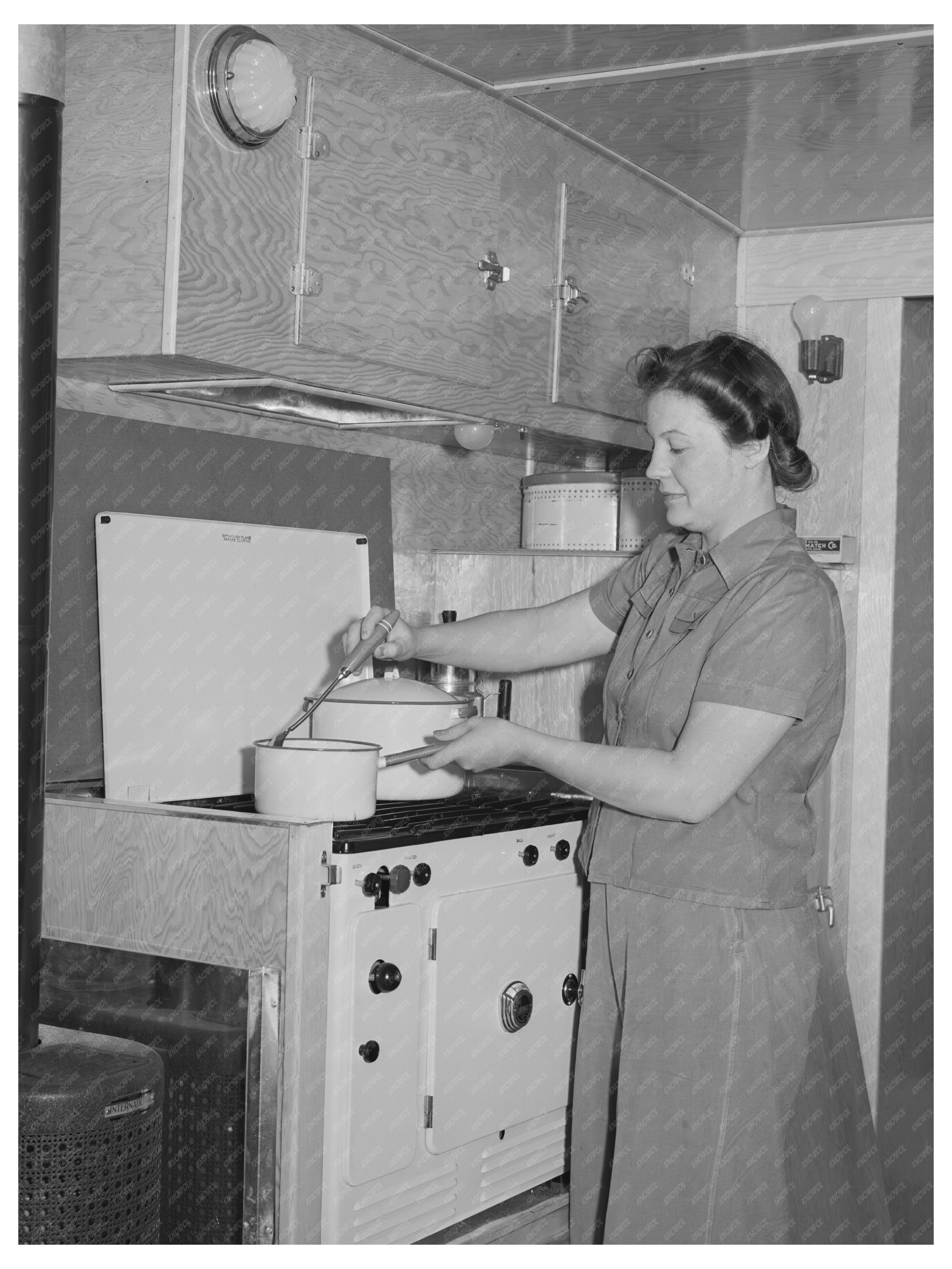 Wife of Aircraft Worker in Trailer Home San Diego 1944