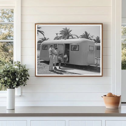 1941 Family Moving into Trailer at San Diego Camp