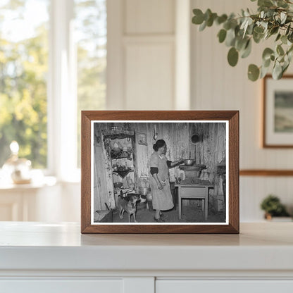 Mexican Woman in San Diego Home June 1941 Vintage Photo