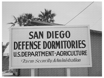 FSA Defense Housing Project Sign San Diego 1941