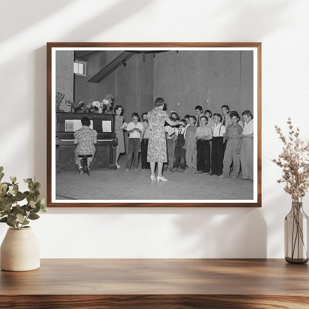 Schoolchildren and Teacher at Farm Labor Camp June 1941