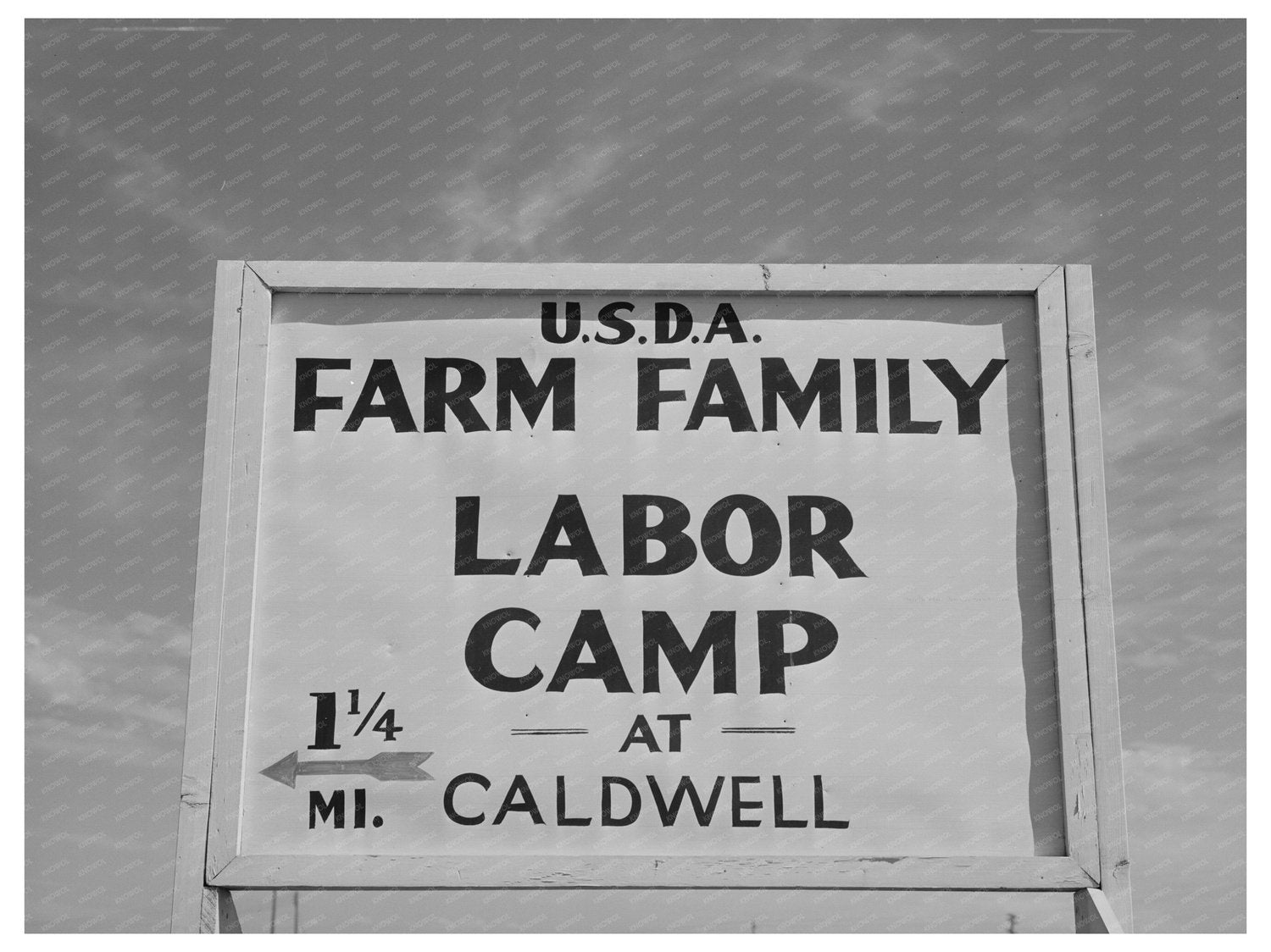 Farm Security Administration Labor Camp Sign Caldwell 1941