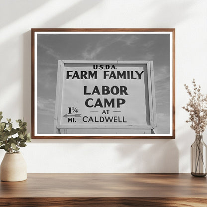 Farm Security Administration Labor Camp Sign Caldwell 1941