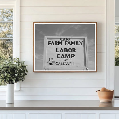 Farm Security Administration Labor Camp Sign Caldwell 1941