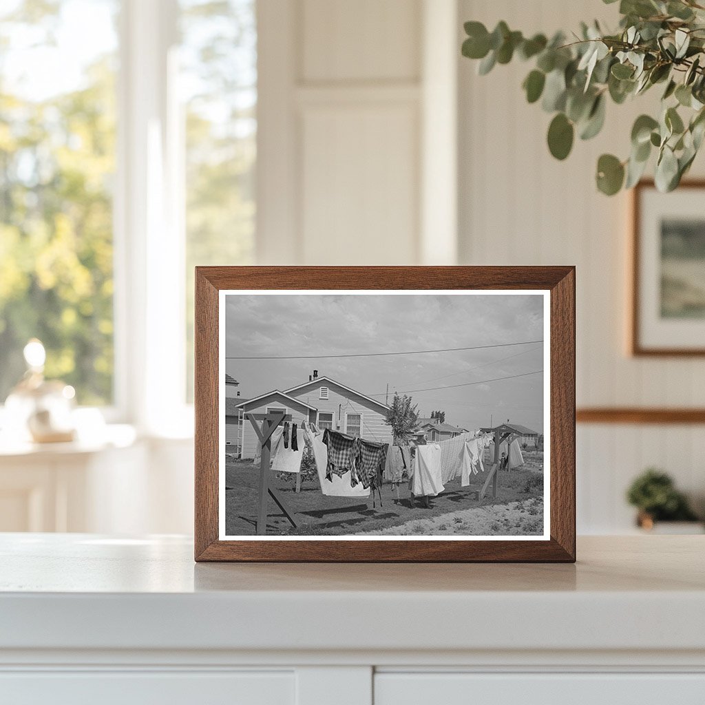 Laundry on Clothesline at Idaho Farm Labor Camp 1941