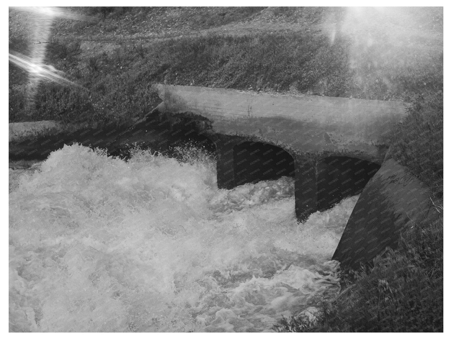 Irrigation Water Flowing from Deer Flat Reservoir 1941