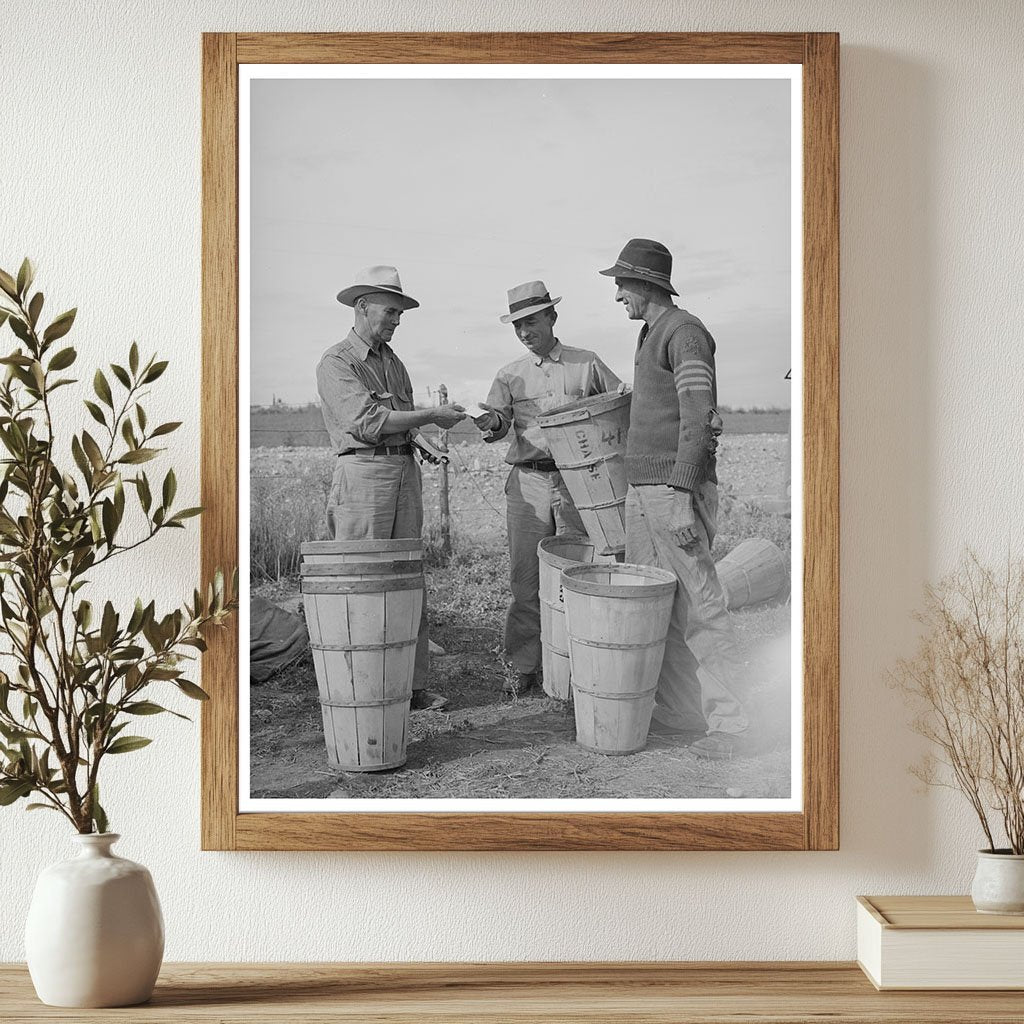 Pea Pickers Checking Hampers in Canyon County Idaho 1941