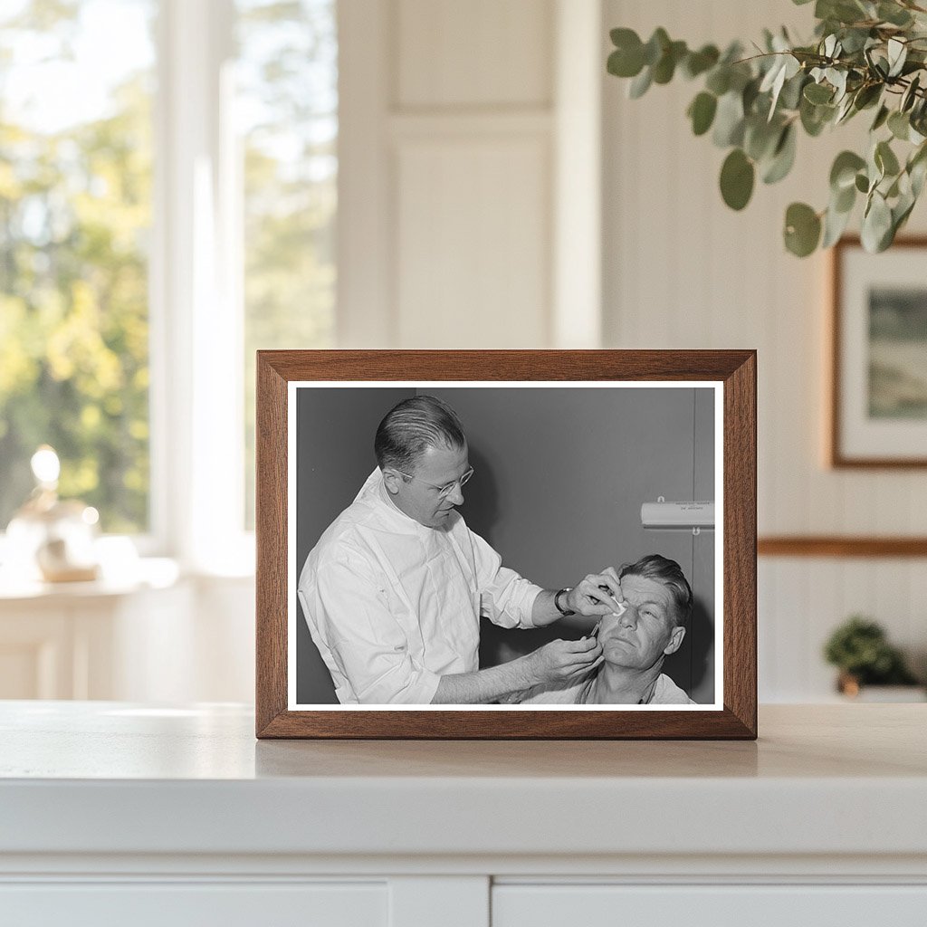 Doctor Treats Eye Burn at Idaho Labor Camp 1941