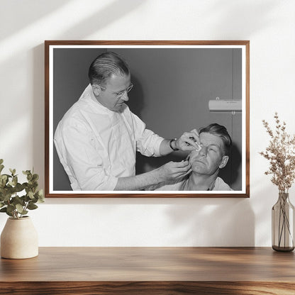 Doctor Treats Eye Burn at Idaho Labor Camp 1941