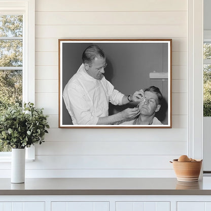 Doctor Treats Eye Burn at Idaho Labor Camp 1941