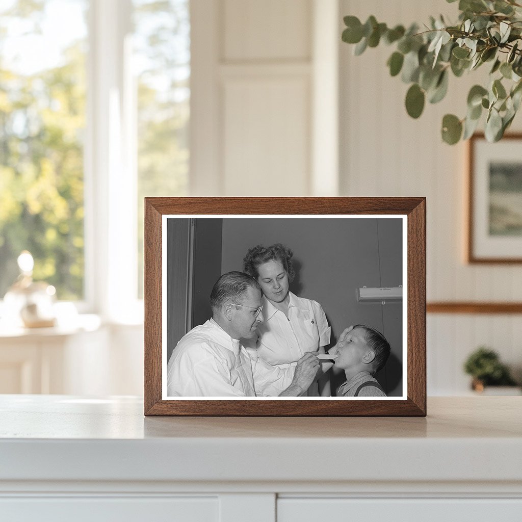 Doctor and nurse attend farm workers son Caldwell Idaho 1941