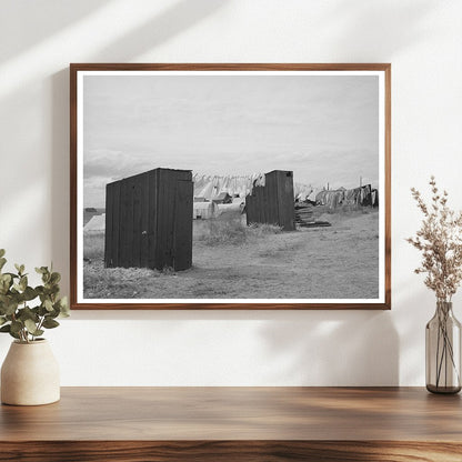 1941 Vintage Image of Privies at Idaho Pea Pickers Camp