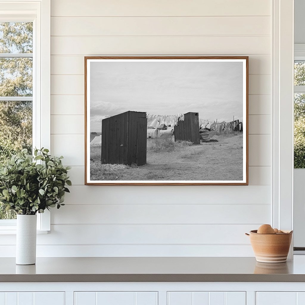 1941 Vintage Image of Privies at Idaho Pea Pickers Camp