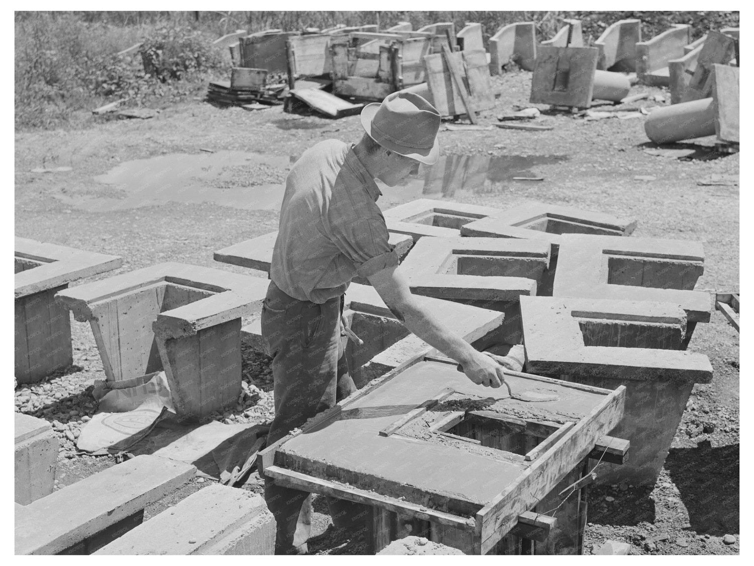 1941 Vintage Image of Irrigation Tile Making in Idaho