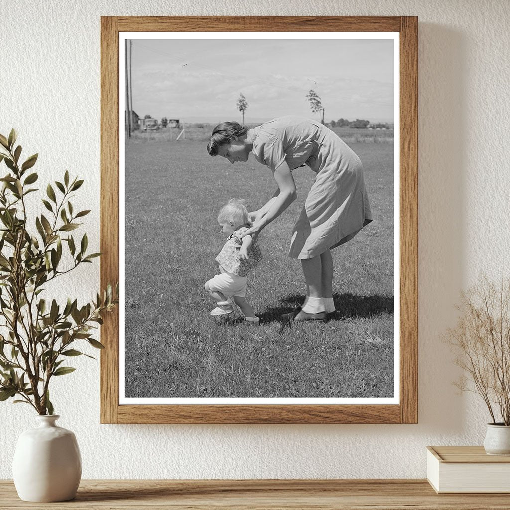 Farm Workers Wife Teaches Daughter to Walk 1941