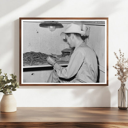 State Inspector Examining Peas Canyon County Idaho 1941