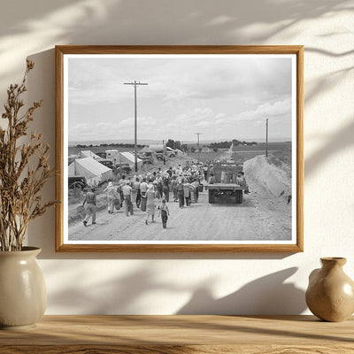Pea Pickers Leaving Labor Camp Canyon County Idaho 1941