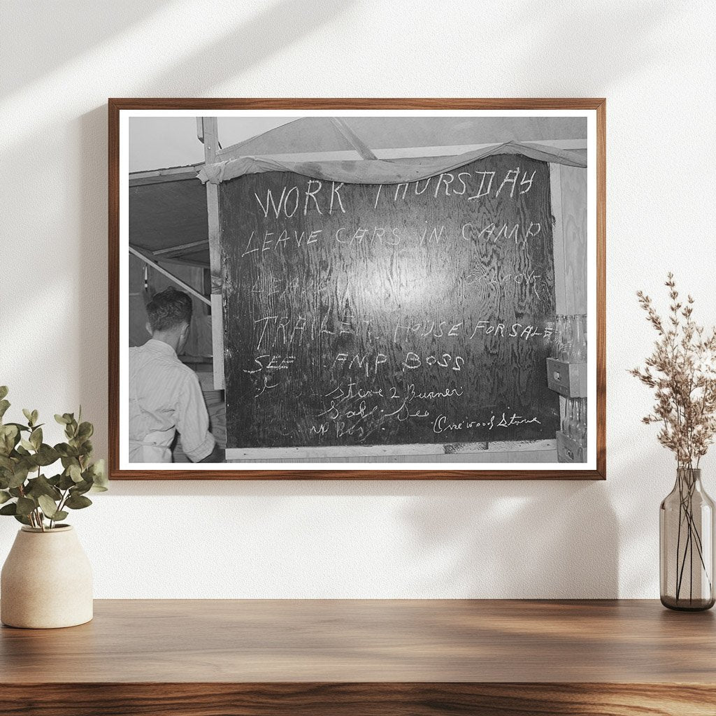 Canyon County Idaho Labor Camp Bulletin Board June 1941