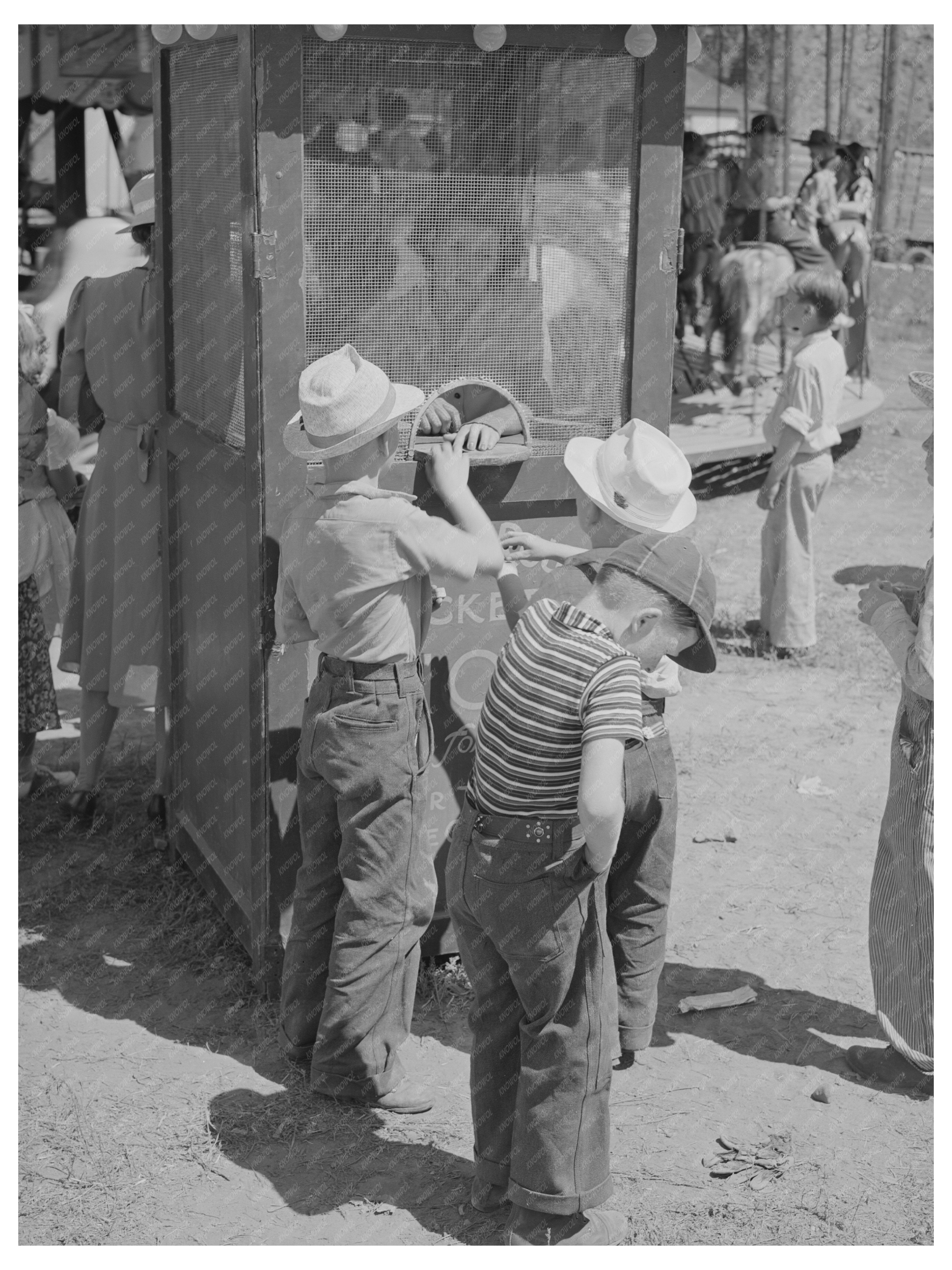 Farm Boys Buying Carnival Tickets Vale Oregon July 1941