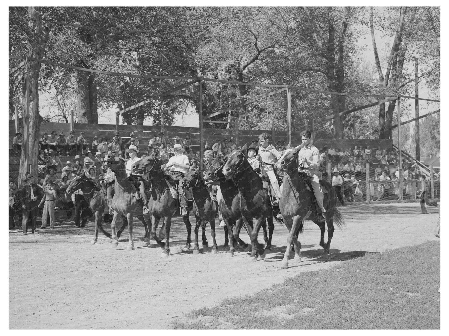 Kids Horse Race Starting Line Fourth of July Vale Oregon 1941