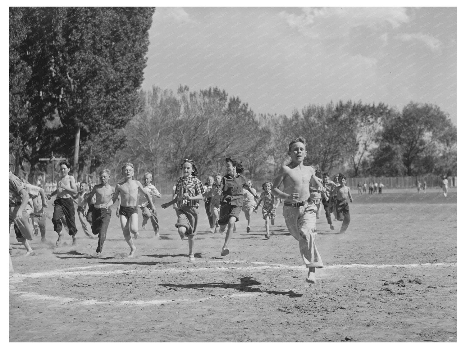 Children Racing at Fourth of July Celebration Vale Oregon 1941
