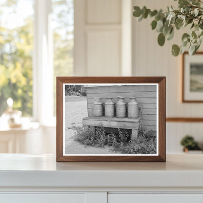 Milk Cans on Dairymens Cooperative Farm Idaho 1941
