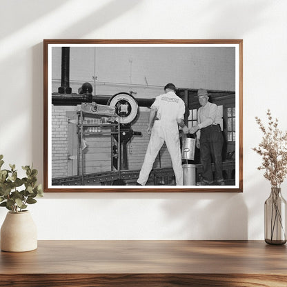 Weighing Cans of Cream at Dairymens Cooperative 1941
