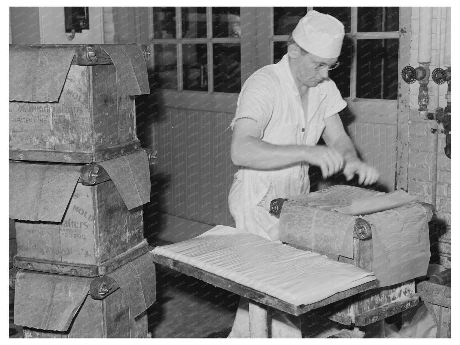 1941 Vintage Photo of Butter Waxing Process in Idaho