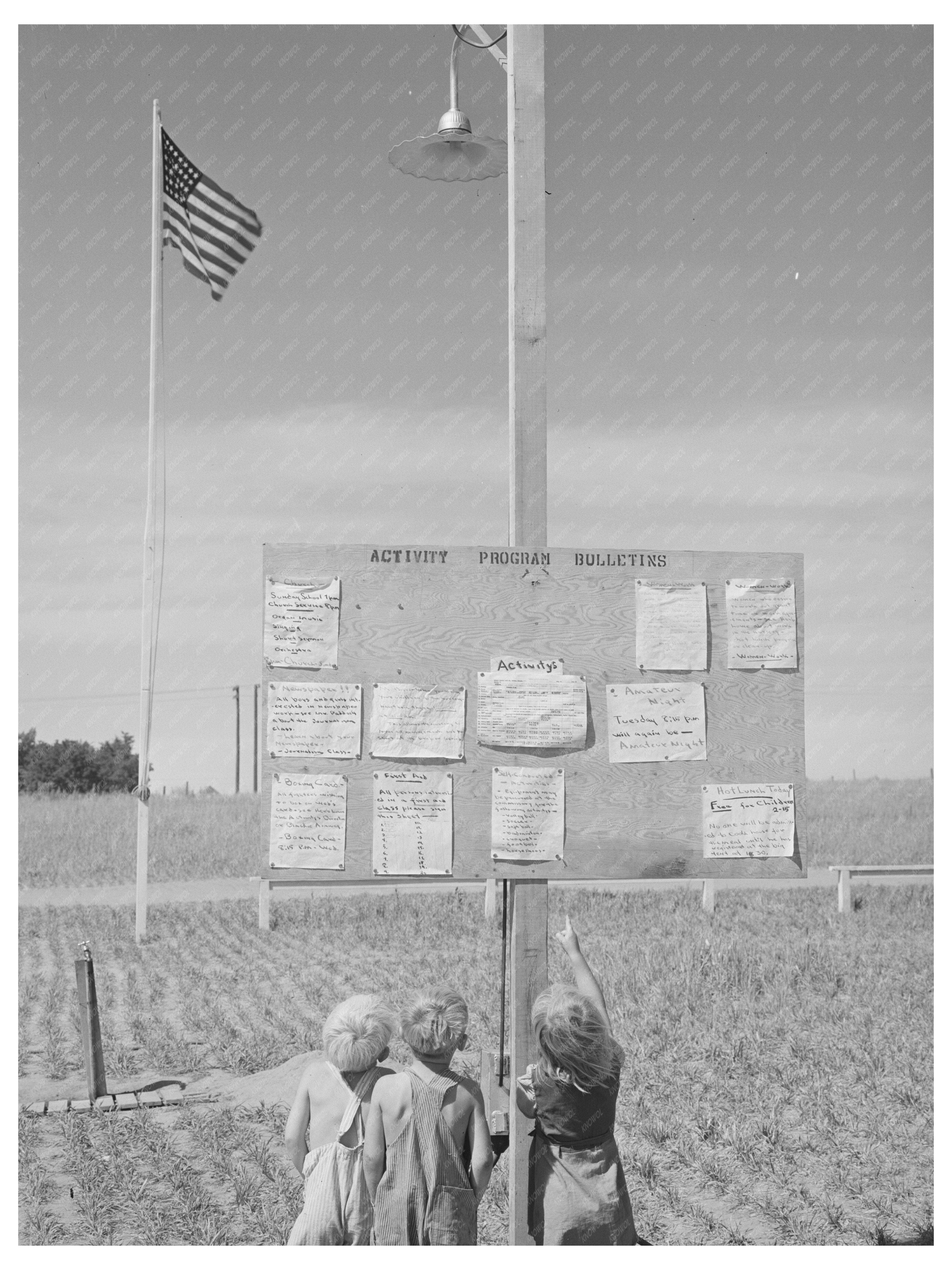 Children at Farm Activities Bulletin Board July 1941