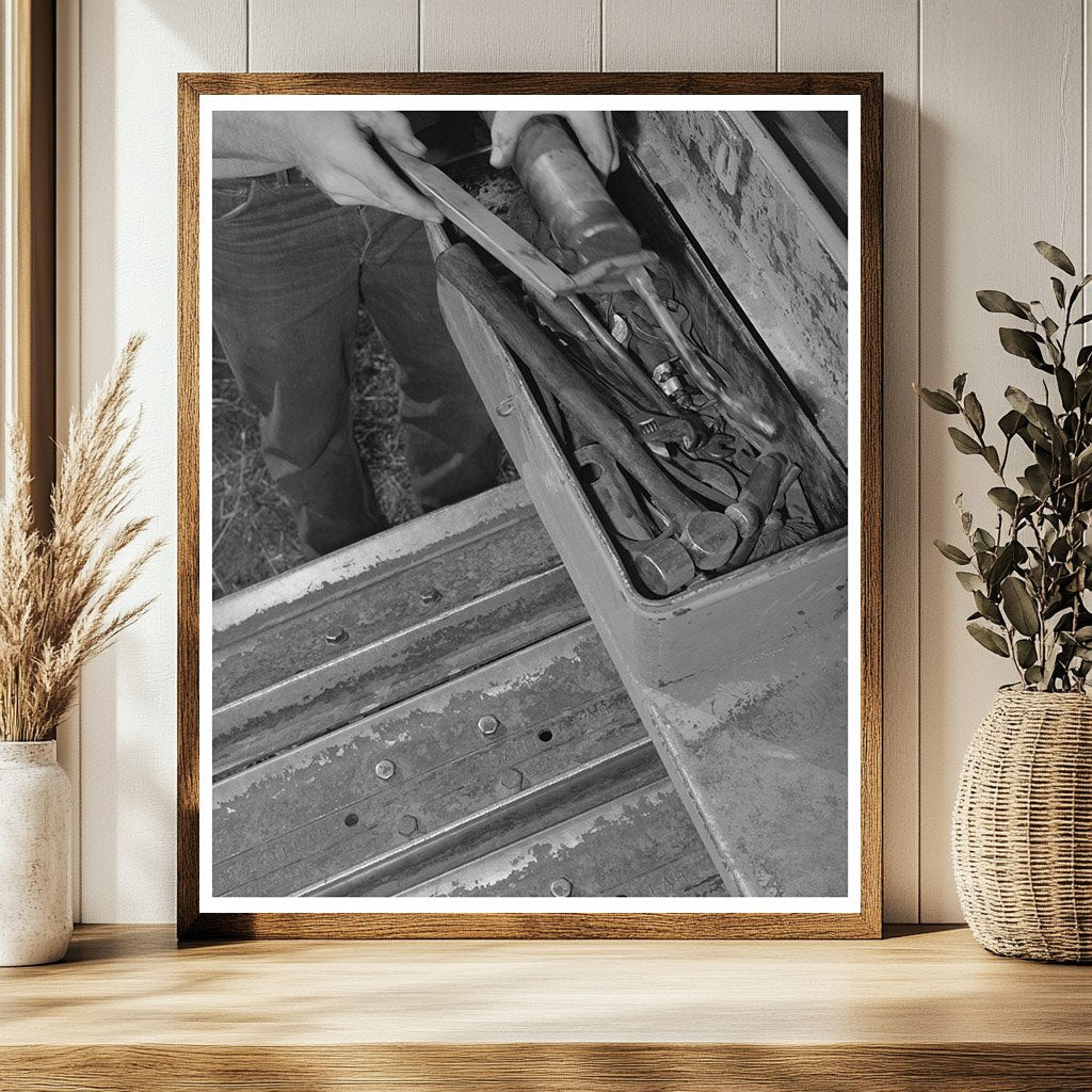 Farmer Repairing Tractor in Whitman County 1941