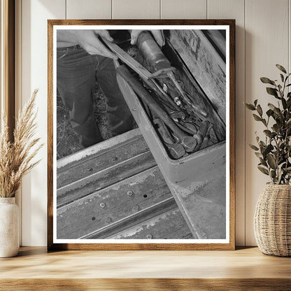 Farmer Repairing Tractor in Whitman County 1941