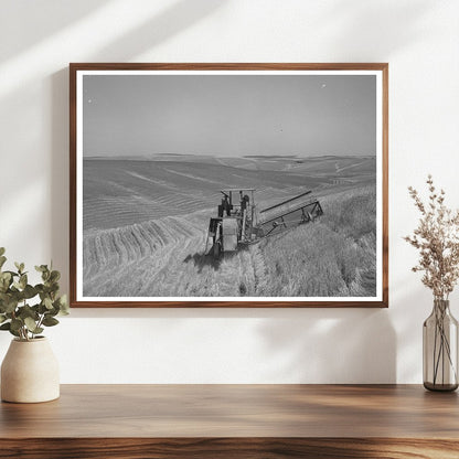 1941 Combine Harvesting Wheat in Whitman County Washington