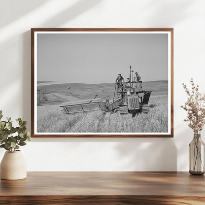 1941 Caterpillar Combine Harvesting Wheat in Whitman County